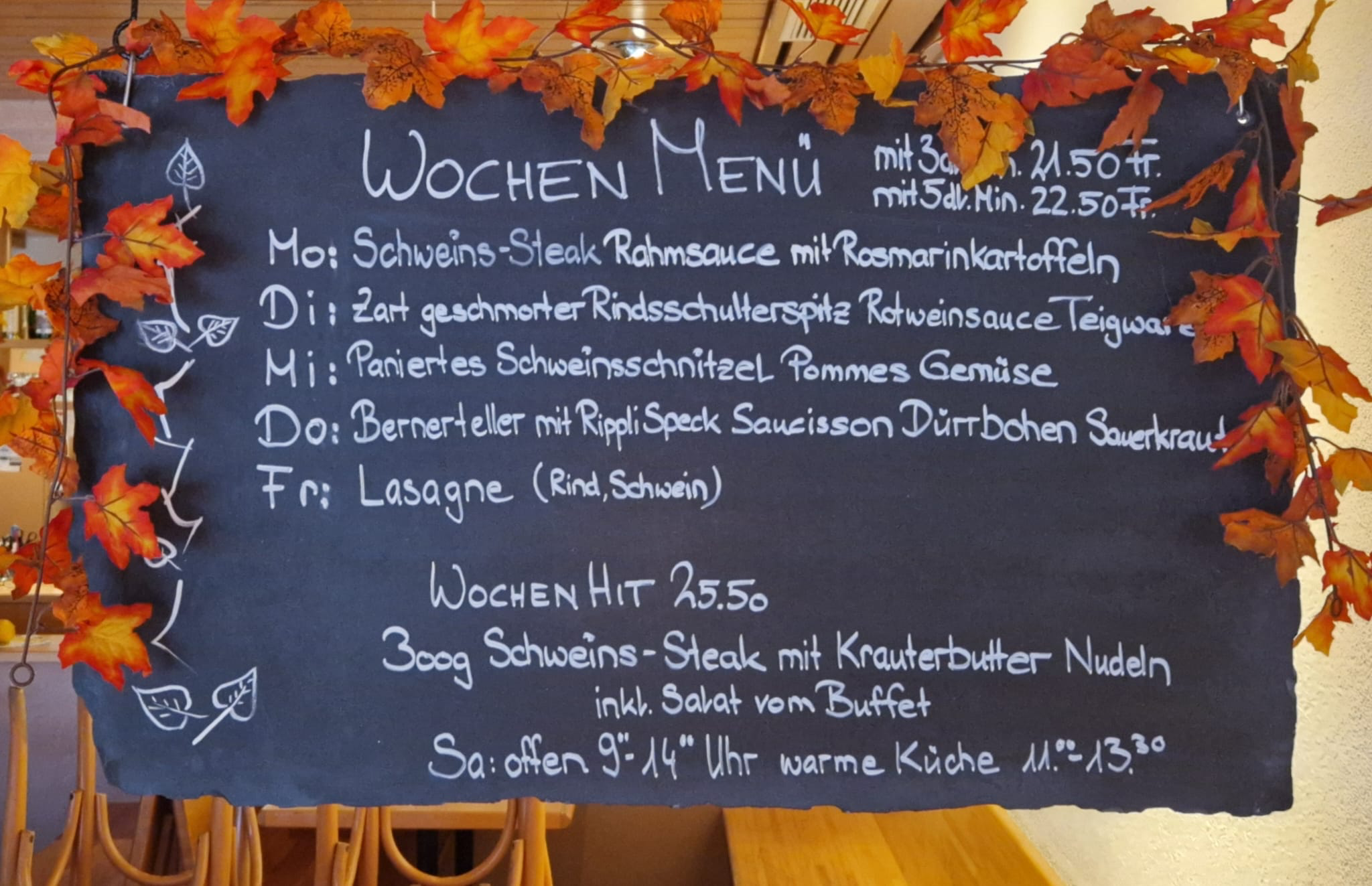 Menü 20 Oktober 25